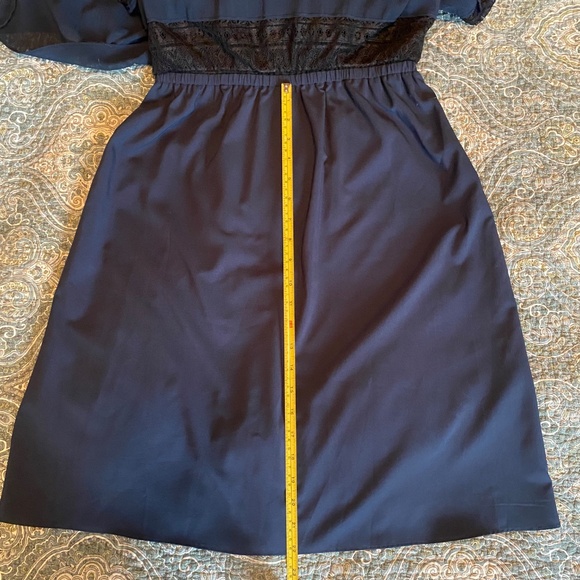 Club Monaco Strappy Navy & Black Lace Tiered Maxi Dress, Size 2 - Picture 9 of 12